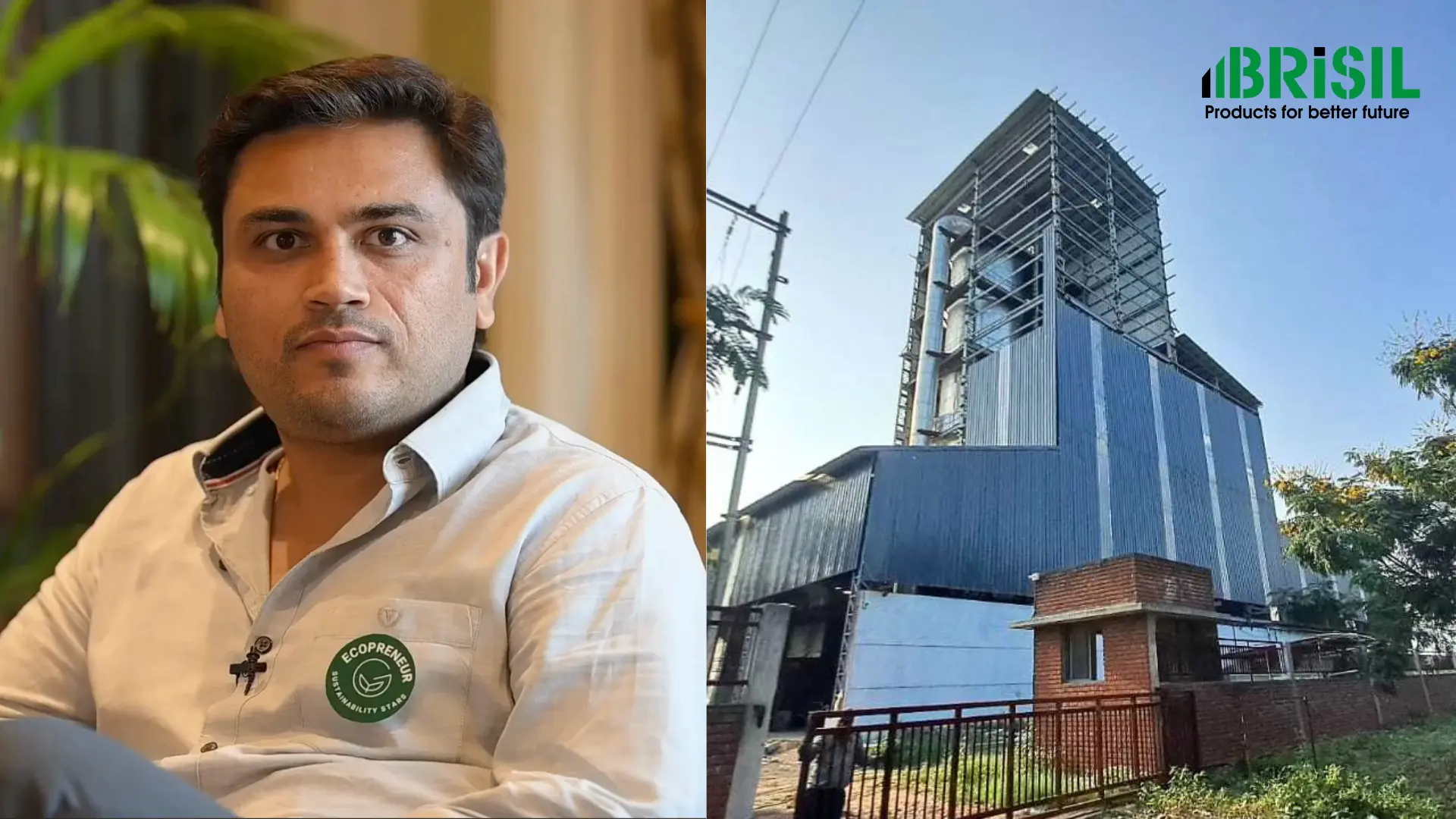 Tanmay Pandya, Founder and CEO of Brisil Technologies, alongside Brisil's manufacturing facility